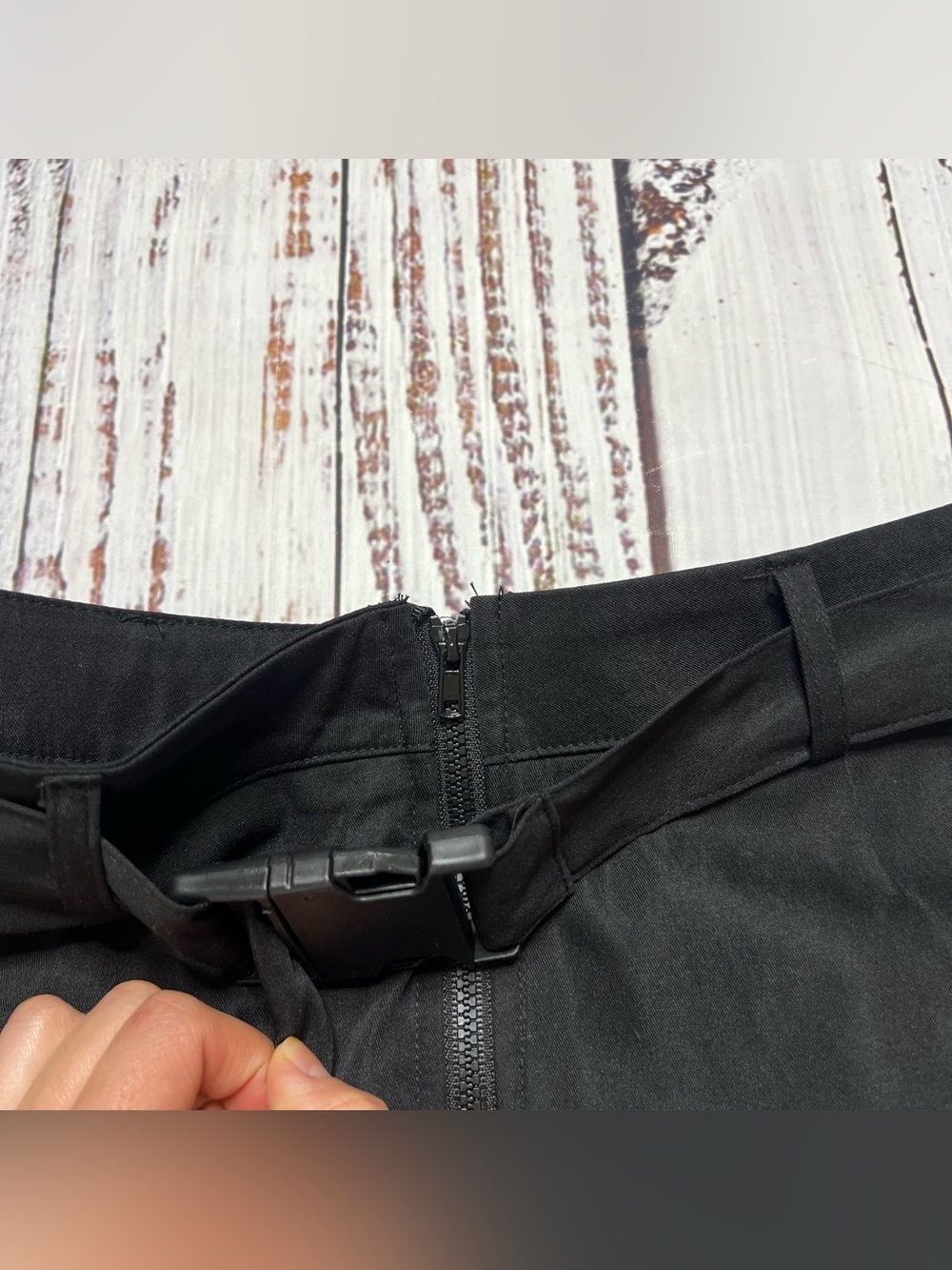 Black Cargo Utility Mini Skirt with Belt - Picture 4 of 11